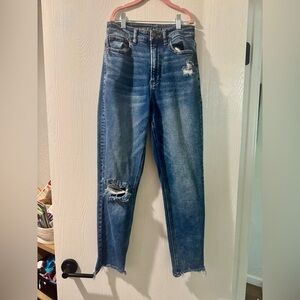 American Eagle Outfitters Blue Skinny Jeans with Distressing